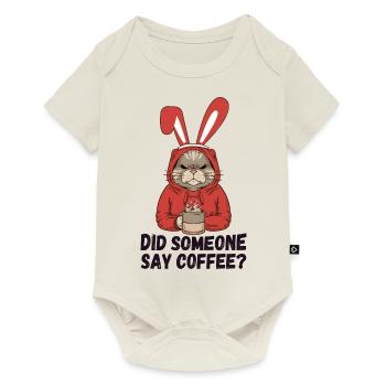 Did Someone Say Coffee? Moody Cat in Bunny Ears - Baby Premium short-sleeve bodysuit - off white - Front