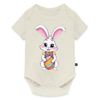 Easter bunny with Easter eggs - Baby Premium short-sleeve bodysuit - off white - Front