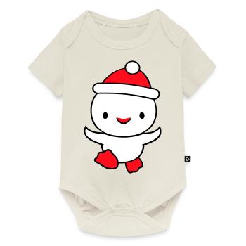 Duck Winter Hat Snow Play Fun Christmas - Baby Premium short-sleeve bodysuit - off white - Front