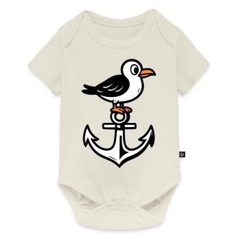 Seagull Anchor Comic - Baby Premium short-sleeve bodysuit - off white - Front