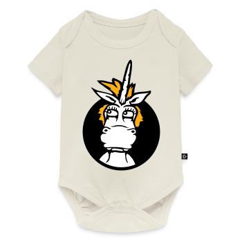 Unicorn Silly Funny Funny Funny Hole Cartoon - Baby Premium short-sleeve bodysuit - off white - Front