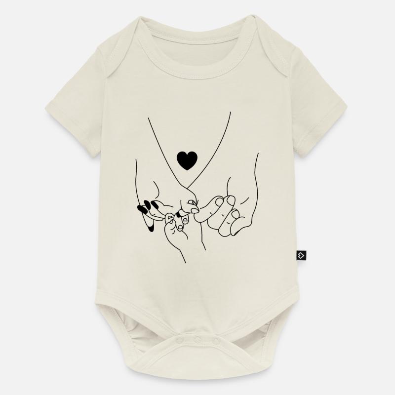 Mains - Body à manches courtes Premium Bébé - blanc cassé