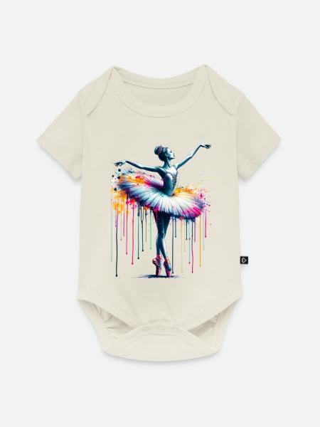 Balletttänzerin mit Tutu - Baby Premium Kurzarmbody - Naturweiß