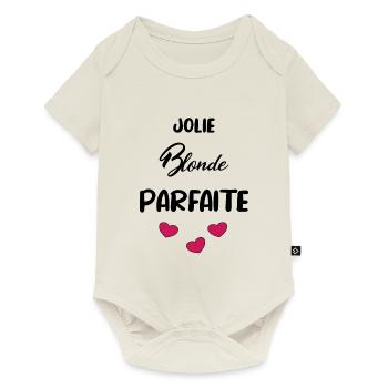 jolie blonde parfaite - cadeau pour une blonde - Body à manches courtes Premium Bébé - blanc cassé - Devant