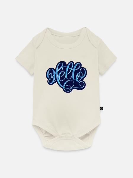 Hello - Baby Premium Kurzarmbody - Naturweiß