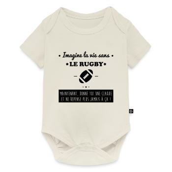 Le rugby,rugbyman - Body à manches courtes Premium Bébé - blanc cassé - Devant