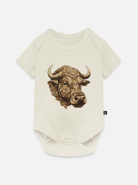 Bulle Portrait Taurus - Baby Premium Kurzarmbody - Naturweiß