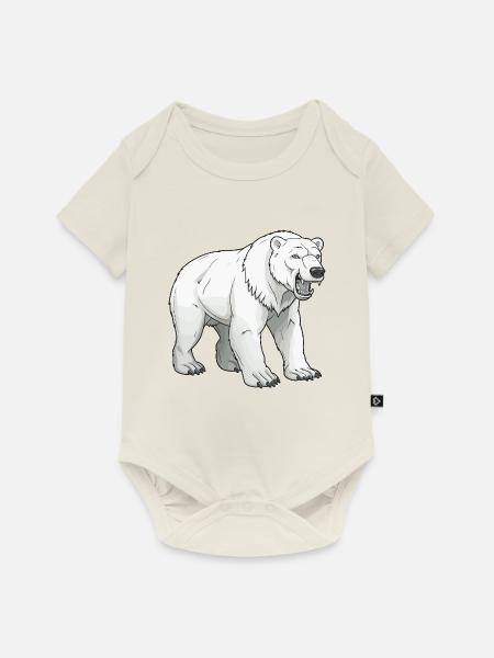 Eisbär Tier - Baby Premium Kurzarmbody - Naturweiß