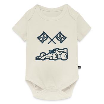 MYST3RCORP RACING BLUE - Baby Premium short-sleeve bodysuit - off white - Front