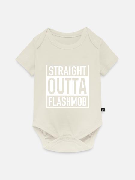 Straight OUTTA Flashmob - Baby Premium Kurzarmbody - Naturweiß