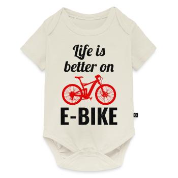 E-Bike Electric-Bike E-Cyclist Bicycling Rider - Baby Premium short-sleeve bodysuit - off white - Front