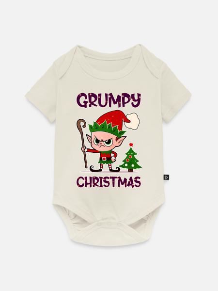 Grumpy Christmas Elf - Baby Premium Kurzarmbody - Naturweiß