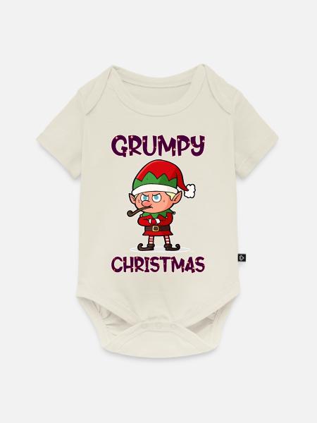 Grumpy Christmas Elf - Baby Premium Kurzarmbody - Naturweiß