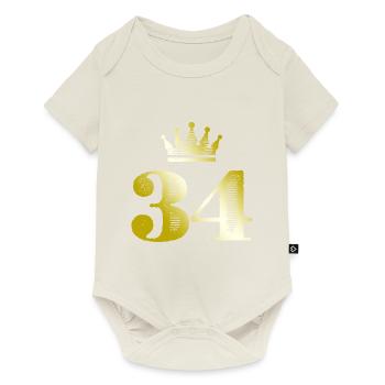 34 Number Crown Gold - Baby Premium short-sleeve bodysuit - off white - Front