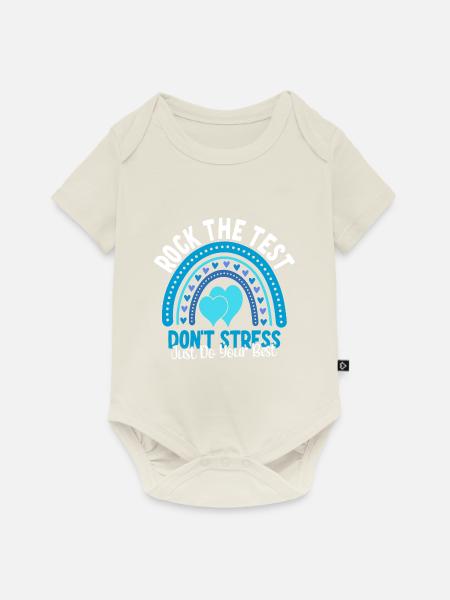 Rock den Test - Baby Premium Kurzarmbody - Naturweiß