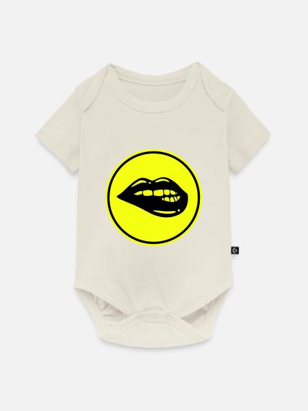 Lippen symbol - Baby Premium Kurzarmbody - Naturweiß