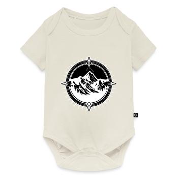 Symbole de voyage Compass Mountains - Body à manches courtes Premium Bébé - blanc cassé - Devant