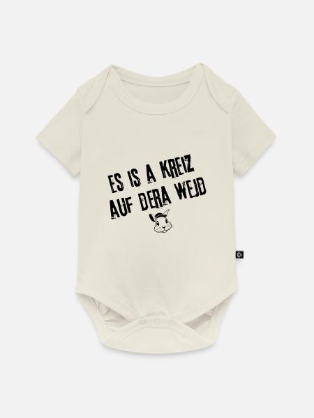 KreizAufDeraWejd | Redewendung - Baby Premium Kurzarmbody - Naturweiß