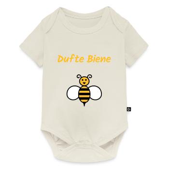 ★ Designfarben änderbar ★ Dufte Biene - Baby Premium Kurzarmbody - Naturweiß - Vorne