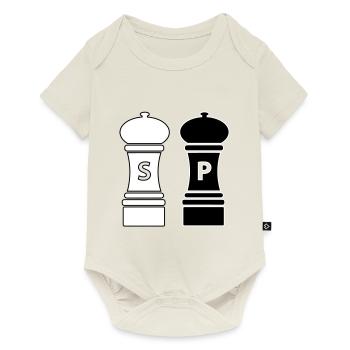 Cooking gift idea salt and pepper shaker - Baby Premium short-sleeve bodysuit - off white - Front