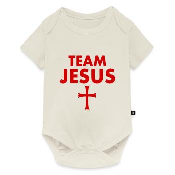 Team jesus cross - Baby Premium short-sleeve bodysuit - off white - Front