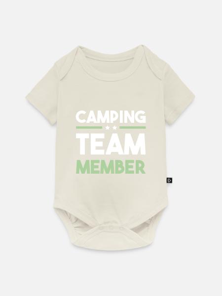 Camping Team - Baby Premium Kurzarmbody - Naturweiß