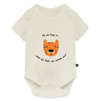 Mit den Augen zu sieht die Welt viel schöner aus. - Baby Premium Kurzarmbody - Naturweiß - Vorne