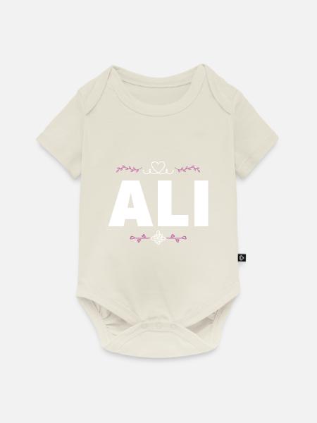 Ali - Baby Premium Kurzarmbody - Naturweiß