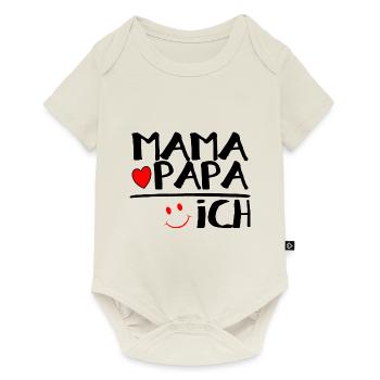 Mama + Papa = Ich - Baby Premium Kurzarmbody - Naturweiß - Vorne