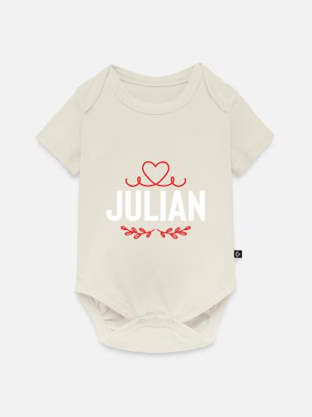 Julian - Baby Premium Kurzarmbody - Naturweiß