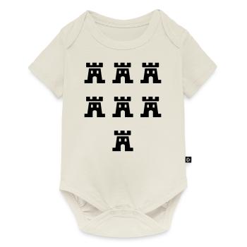 Sieben Burgen 331 s/w - Siebenbürgen einfarbig - Baby Premium Kurzarmbody - Naturweiß - Vorne