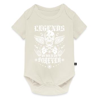 37 Legends are born to live forever Skull - Baby Premium Kurzarmbody - Naturweiß - Vorne