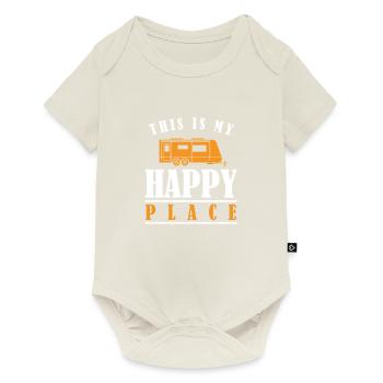 C'est mon endroit heureux Camper Van Caravan - Body à manches courtes Premium Bébé - blanc cassé - Devant