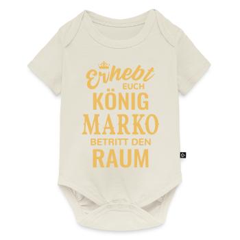 Name Marko Geschenkidee Geburtstag lustig König - Baby Premium Kurzarmbody - Naturweiß - Vorne