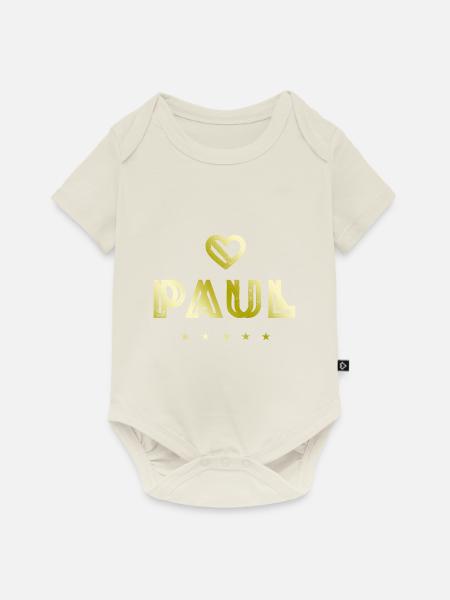 Paul Herz - Baby Premium Kurzarmbody - Naturweiß