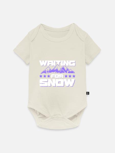 Schnee snow ski - Baby Premium Kurzarmbody - Naturweiß