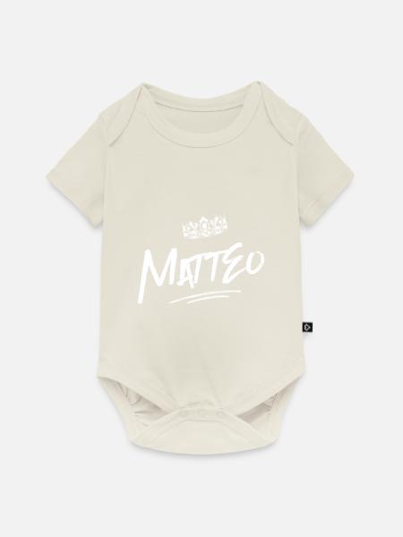 Matteo - Baby Premium Kurzarmbody - Naturweiß