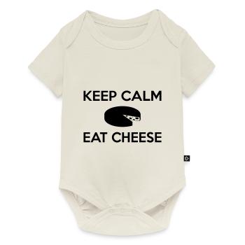 KEEP CALM EAT CHEESE MULTI COLOR VECTOR CHEESE CHEESES - Baby Premium short-sleeve bodysuit - off white - Front