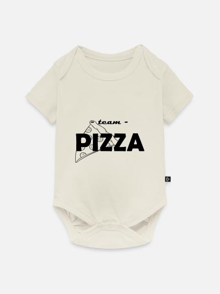 Team Pizza - Baby Premium Kurzarmbody - Naturweiß