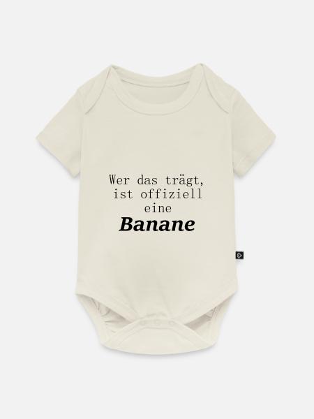 Banane - Baby Premium Kurzarmbody - Naturweiß