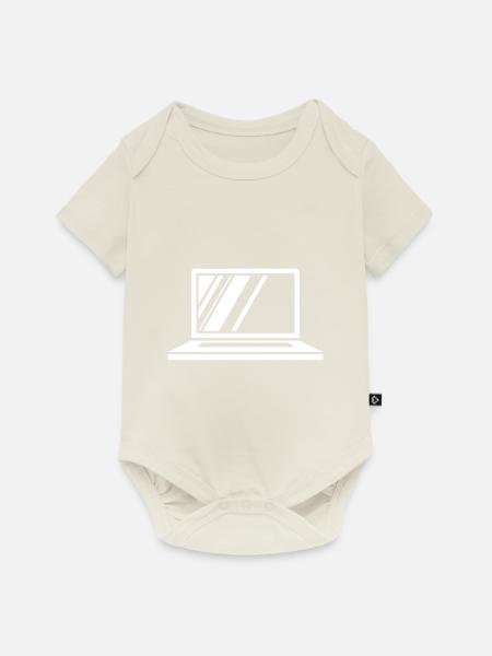 Laptop Symbol - Baby Premium Kurzarmbody - Naturweiß