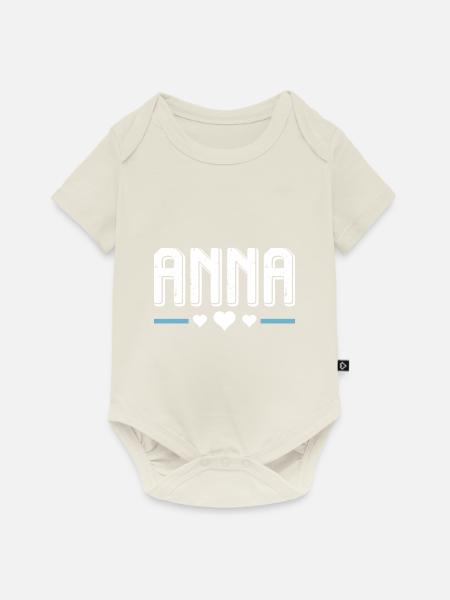 Anna - Baby Premium Kurzarmbody - Naturweiß