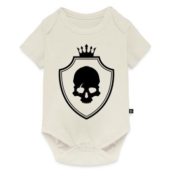 Armoiries du squelette Crâne - Body à manches courtes Premium Bébé - blanc cassé - Devant