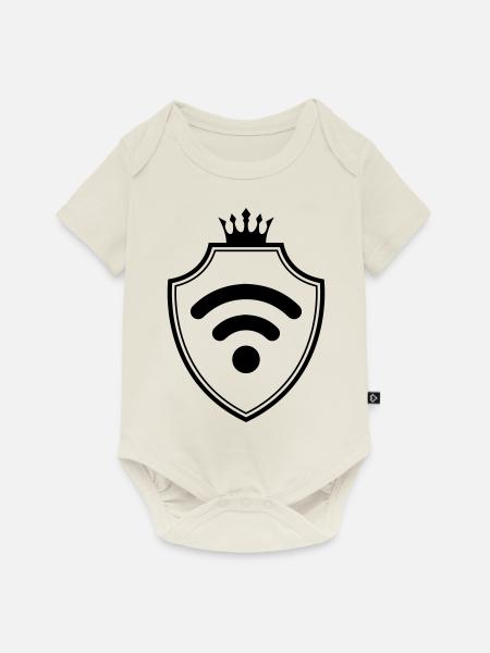 Wlan Internet Wappen - Baby Premium Kurzarmbody - Naturweiß