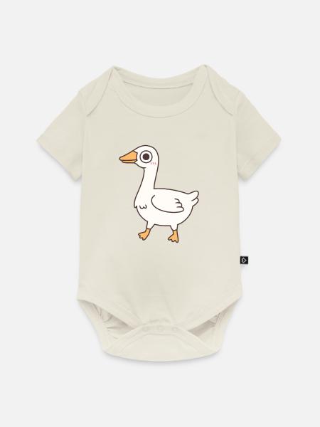 Süße alberne Gans - Baby Premium Kurzarmbody - Naturweiß