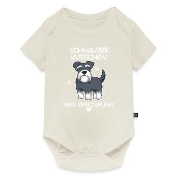 Schnauzer Küsschen sind unbezahlbar - Baby Premium Kurzarmbody - Naturweiß - Vorne