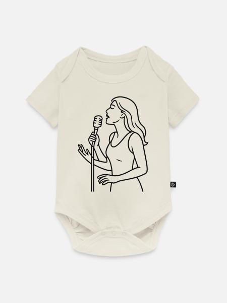 Singende Frau - Baby Premium Kurzarmbody - Naturweiß
