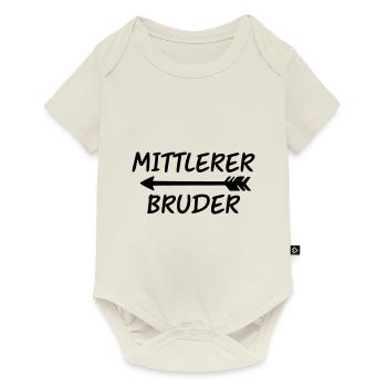 Mittlerer Bruder - Baby Premium Kurzarmbody - Naturweiß - Vorne