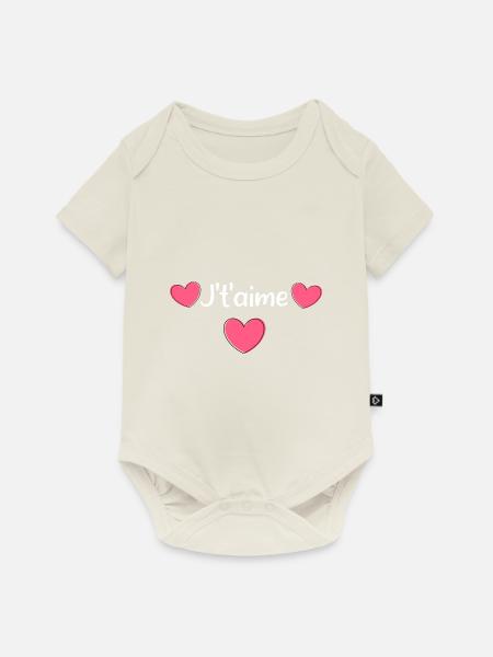 Ich liebe dich Valentinstag - Baby Premium Kurzarmbody - Naturweiß