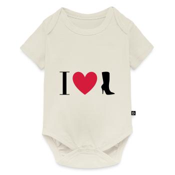 ★ design colors changeable ★ I love boots - Baby Premium short-sleeve bodysuit - off white - Front